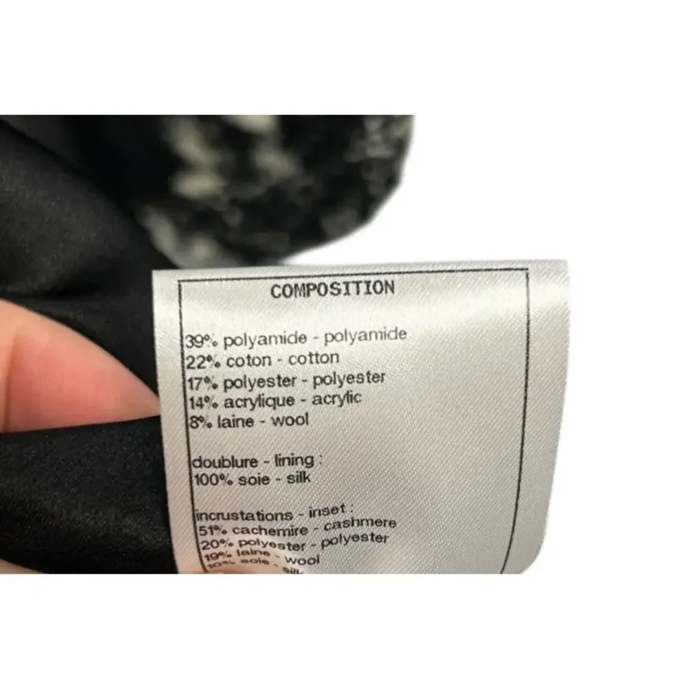 Chanel Black White Tweed Logo Button Front Jacket Size 36 / US 4 Luxury Corpcore
